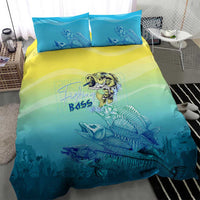 Fishing Bone Summer Bass Bedding Set Fishbone Ocean - Wonder Print Shop
