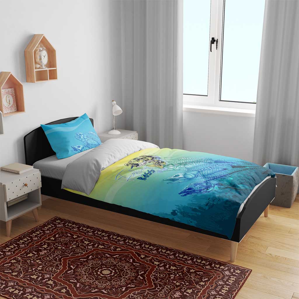 Fishing Bone Summer Bass Bedding Set Fishbone Ocean - Wonder Print Shop