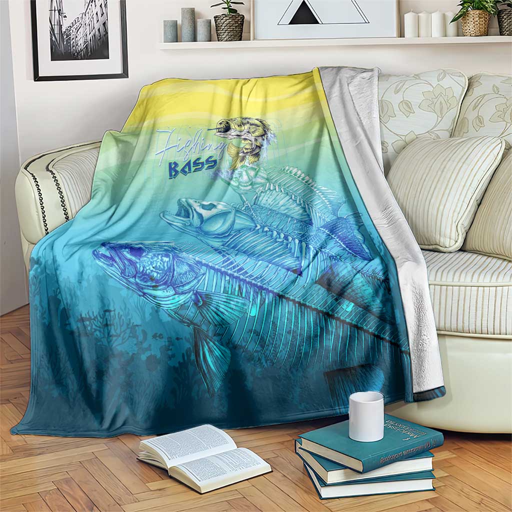 Fishing Bone Summer Bass Blanket Fishbone Ocean