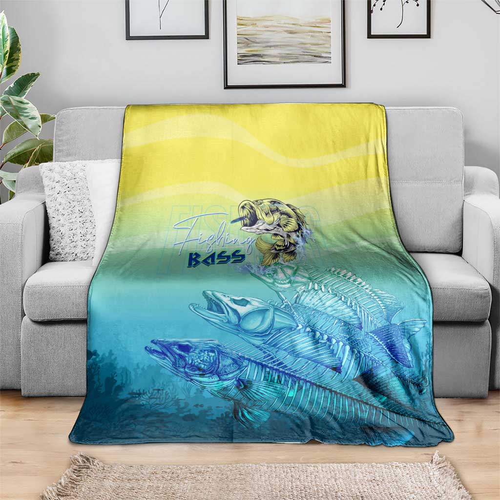 Fishing Bone Summer Bass Blanket Fishbone Ocean