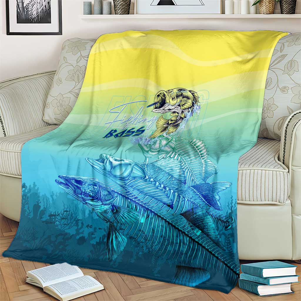 Fishing Bone Summer Bass Blanket Fishbone Ocean