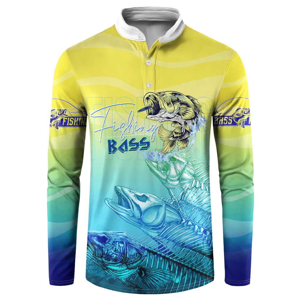 Personalized Fishing Bone Summer Bass Button Sweatshirt Fishbone Ocean - Wonder Print Shop