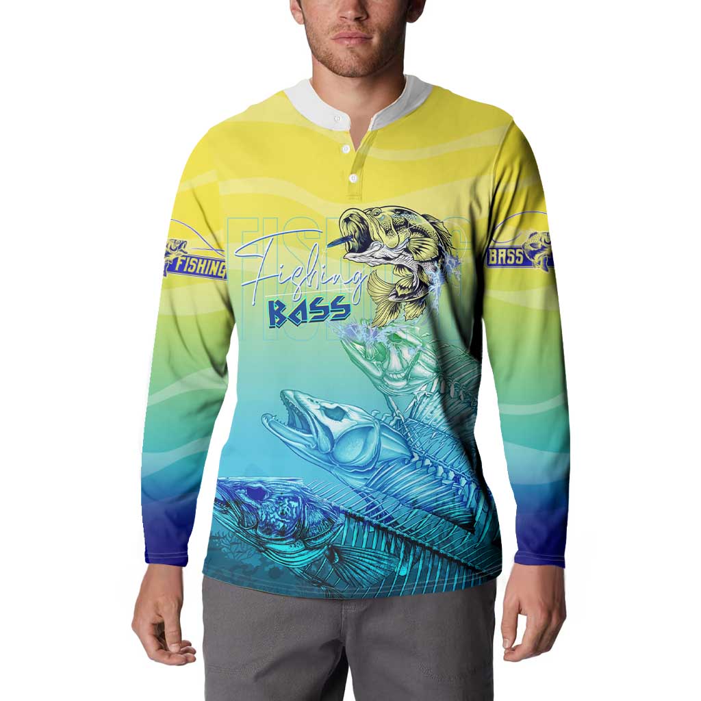 Personalized Fishing Bone Summer Bass Button Sweatshirt Fishbone Ocean - Wonder Print Shop
