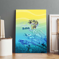Fishing Bone Summer Bass Canvas Wall Art Fishbone Ocean - Wonder Print Shop