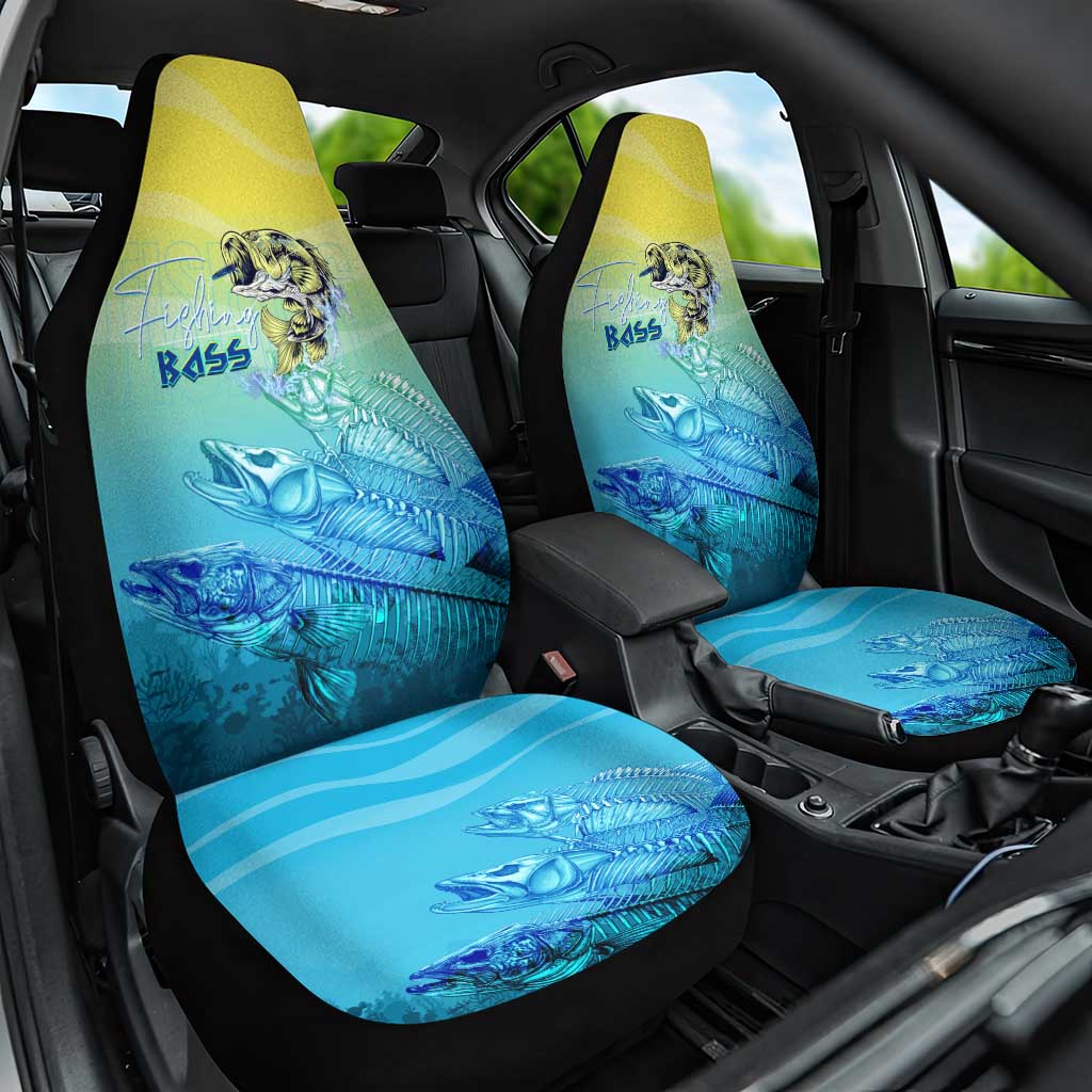 Fishing Bone Summer Bass Car Seat Cover Fishbone Ocean - Wonder Print Shop