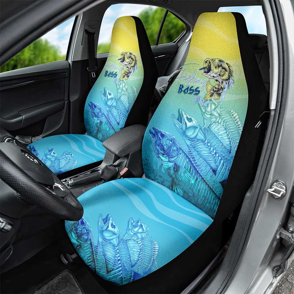 Fishing Bone Summer Bass Car Seat Cover Fishbone Ocean - Wonder Print Shop