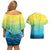 Personalized Fishing Bone Summer Bass Couples Matching Off Shoulder Short Dress and Hawaiian Shirt Fishbone Ocean - Wonder Print Shop