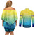 Personalized Fishing Bone Summer Bass Couples Matching Off Shoulder Short Dress and Long Sleeve Button Shirt Fishbone Ocean - Wonder Print Shop