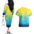 Personalized Fishing Bone Summer Bass Couples Matching Off The Shoulder Long Sleeve Dress and Hawaiian Shirt Fishbone Ocean - Wonder Print Shop
