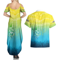 Personalized Fishing Bone Summer Bass Couples Matching Summer Maxi Dress and Hawaiian Shirt Fishbone Ocean - Wonder Print Shop