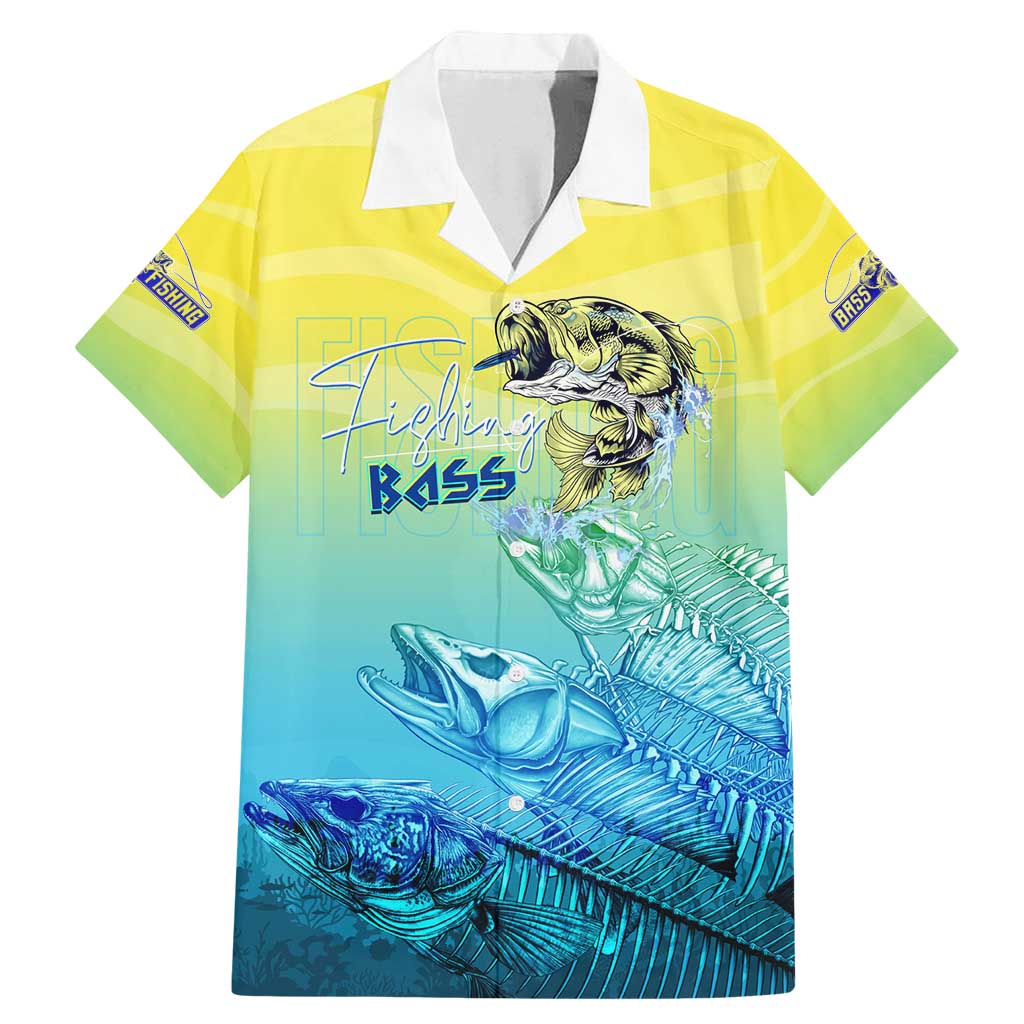 Personalized Fishing Bone Summer Bass Family Matching Mermaid Dress and Hawaiian Shirt Fishbone Ocean - Wonder Print Shop