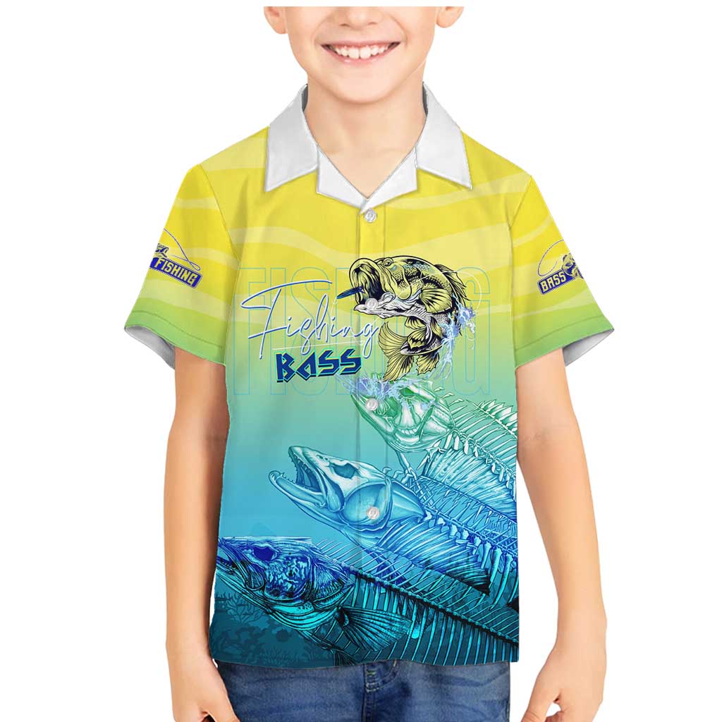 Personalized Fishing Bone Summer Bass Family Matching Mermaid Dress and Hawaiian Shirt Fishbone Ocean - Wonder Print Shop