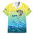 Personalized Fishing Bone Summer Bass Family Matching Off The Shoulder Long Sleeve Dress and Hawaiian Shirt Fishbone Ocean - Wonder Print Shop