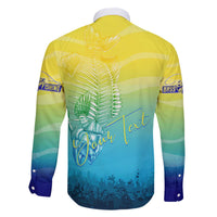 Personalized Fishing Bone Summer Bass Family Matching Off The Shoulder Long Sleeve Dress and Hawaiian Shirt Fishbone Ocean - Wonder Print Shop