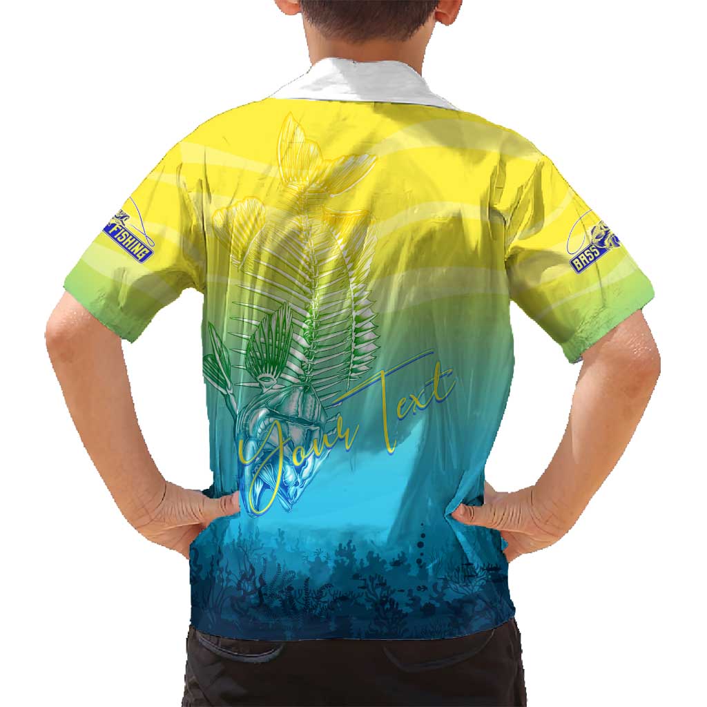 Personalized Fishing Bone Summer Bass Family Matching Off Shoulder Maxi Dress and Hawaiian Shirt Fishbone Ocean - Wonder Print Shop