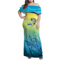 Personalized Fishing Bone Summer Bass Family Matching Off Shoulder Maxi Dress and Hawaiian Shirt Fishbone Ocean - Wonder Print Shop