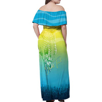 Personalized Fishing Bone Summer Bass Family Matching Off Shoulder Maxi Dress and Hawaiian Shirt Fishbone Ocean - Wonder Print Shop