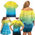 Personalized Fishing Bone Summer Bass Family Matching Off Shoulder Short Dress and Hawaiian Shirt Fishbone Ocean - Wonder Print Shop