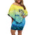 Personalized Fishing Bone Summer Bass Family Matching Off Shoulder Short Dress and Hawaiian Shirt Fishbone Ocean - Wonder Print Shop