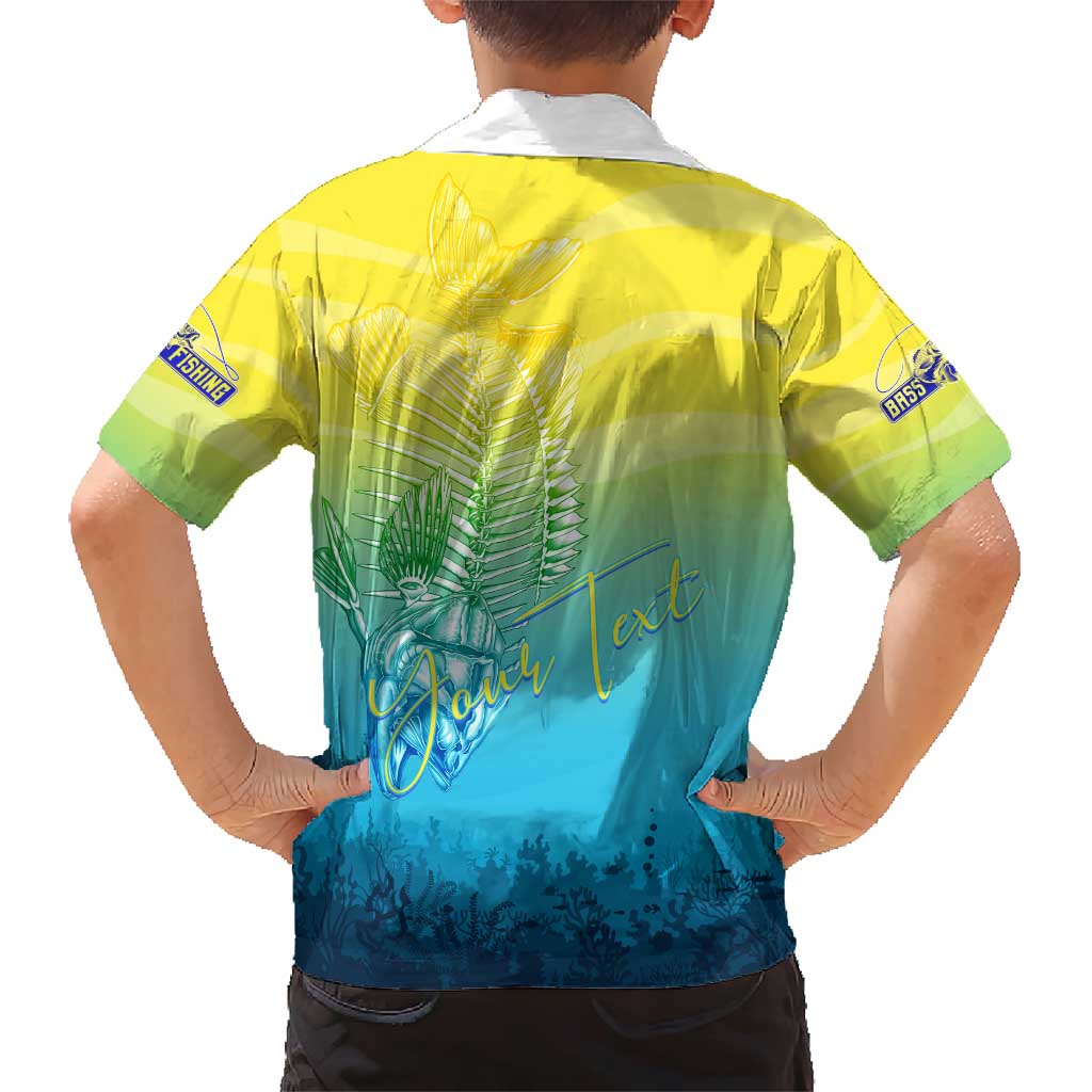Personalized Fishing Bone Summer Bass Family Matching Short Sleeve Bodycon Dress and Hawaiian Shirt Fishbone Ocean - Wonder Print Shop