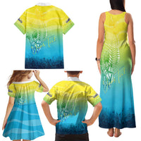 Personalized Fishing Bone Summer Bass Family Matching Tank Maxi Dress and Hawaiian Shirt Fishbone Ocean - Wonder Print Shop