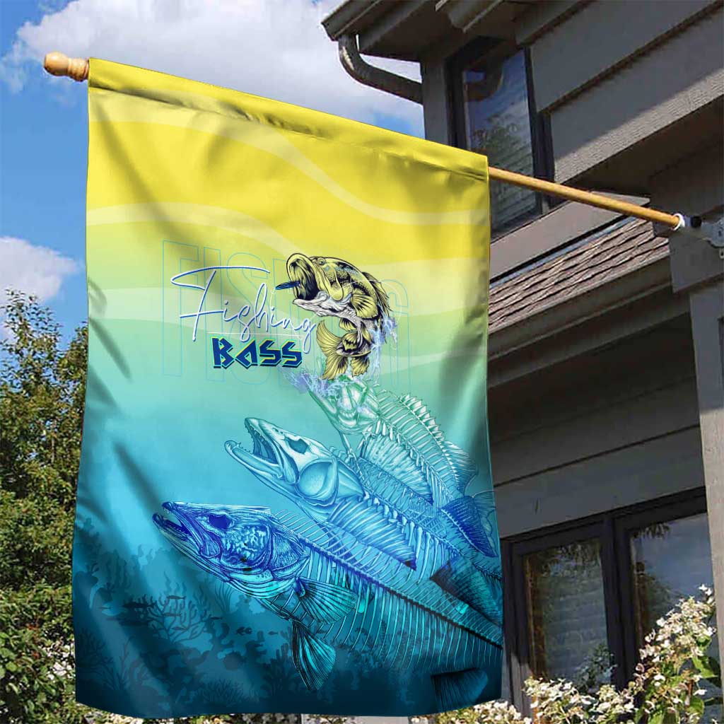 Fishing Bone Summer Bass Garden Flag Fishbone Ocean - Wonder Print Shop