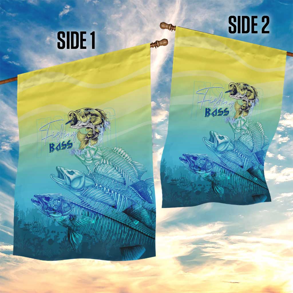Fishing Bone Summer Bass Garden Flag Fishbone Ocean - Wonder Print Shop