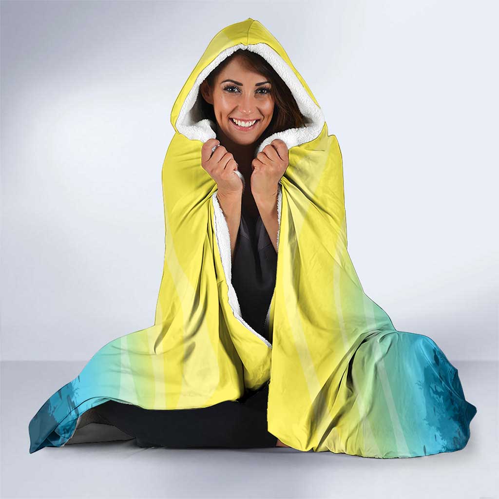 Fishing Bone Summer Bass Hooded Blanket Fishbone Ocean