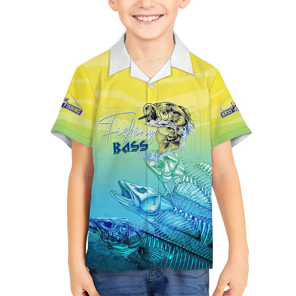 Personalized Fishing Bone Summer Bass Kid Hawaiian Shirt Fishbone Ocean - Wonder Print Shop