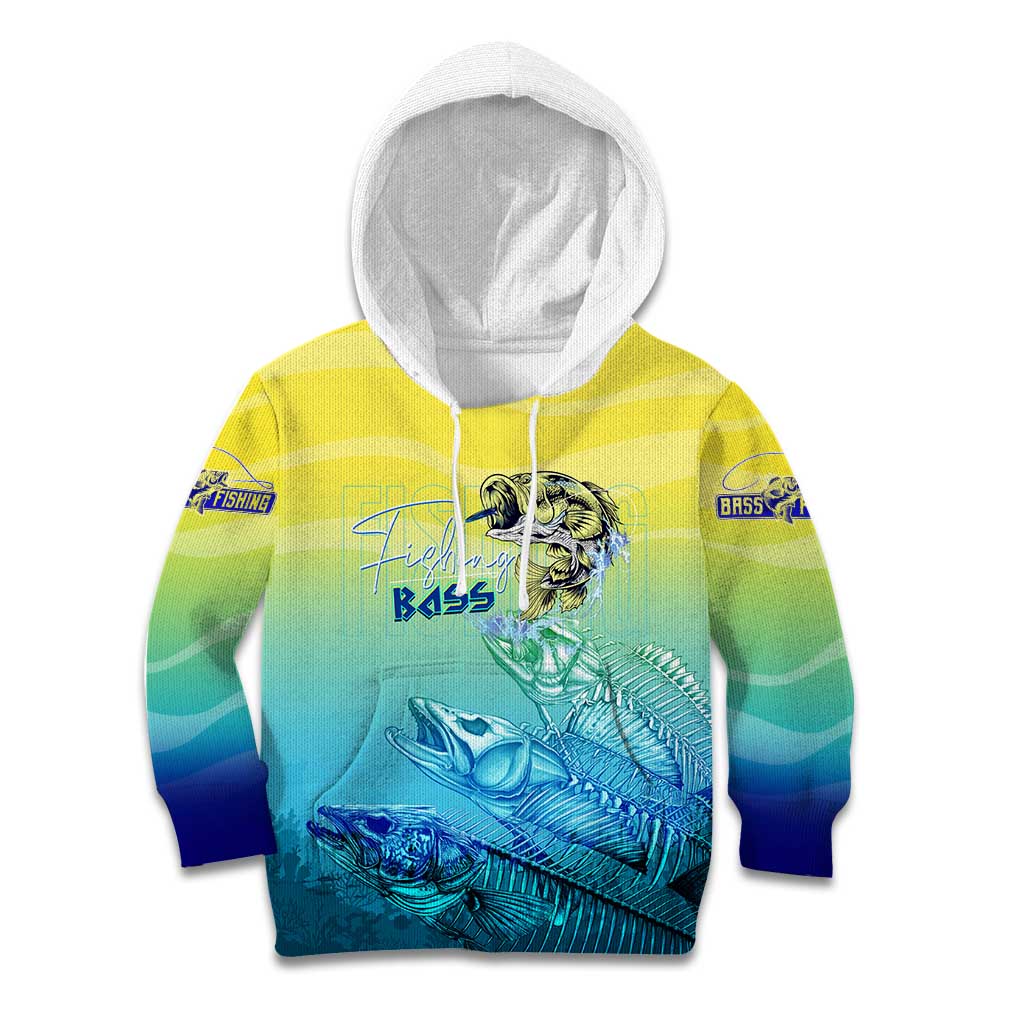 Personalized Fishing Bone Summer Bass Kid Hoodie Fishbone Ocean - Wonder Print Shop