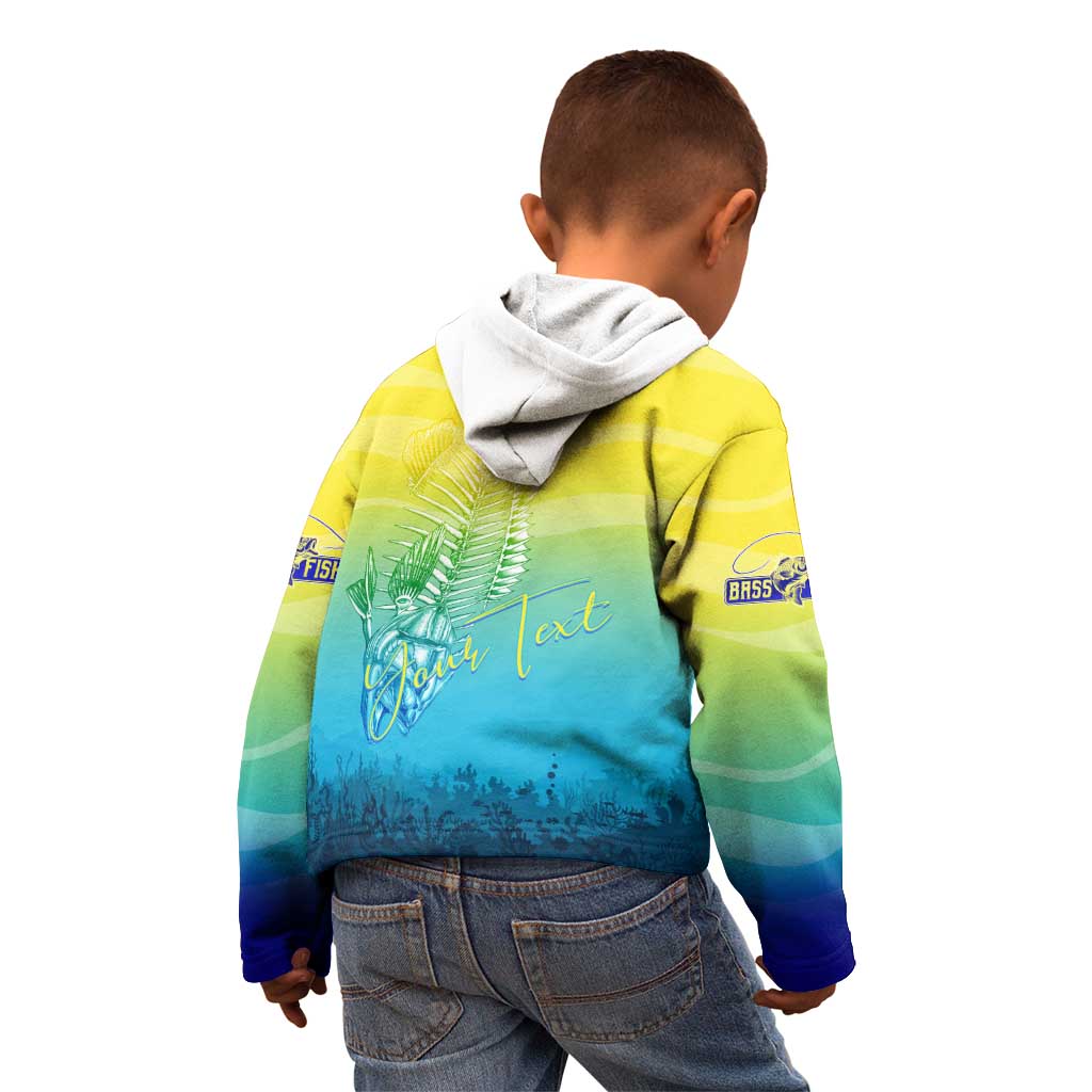 Personalized Fishing Bone Summer Bass Kid Hoodie Fishbone Ocean - Wonder Print Shop