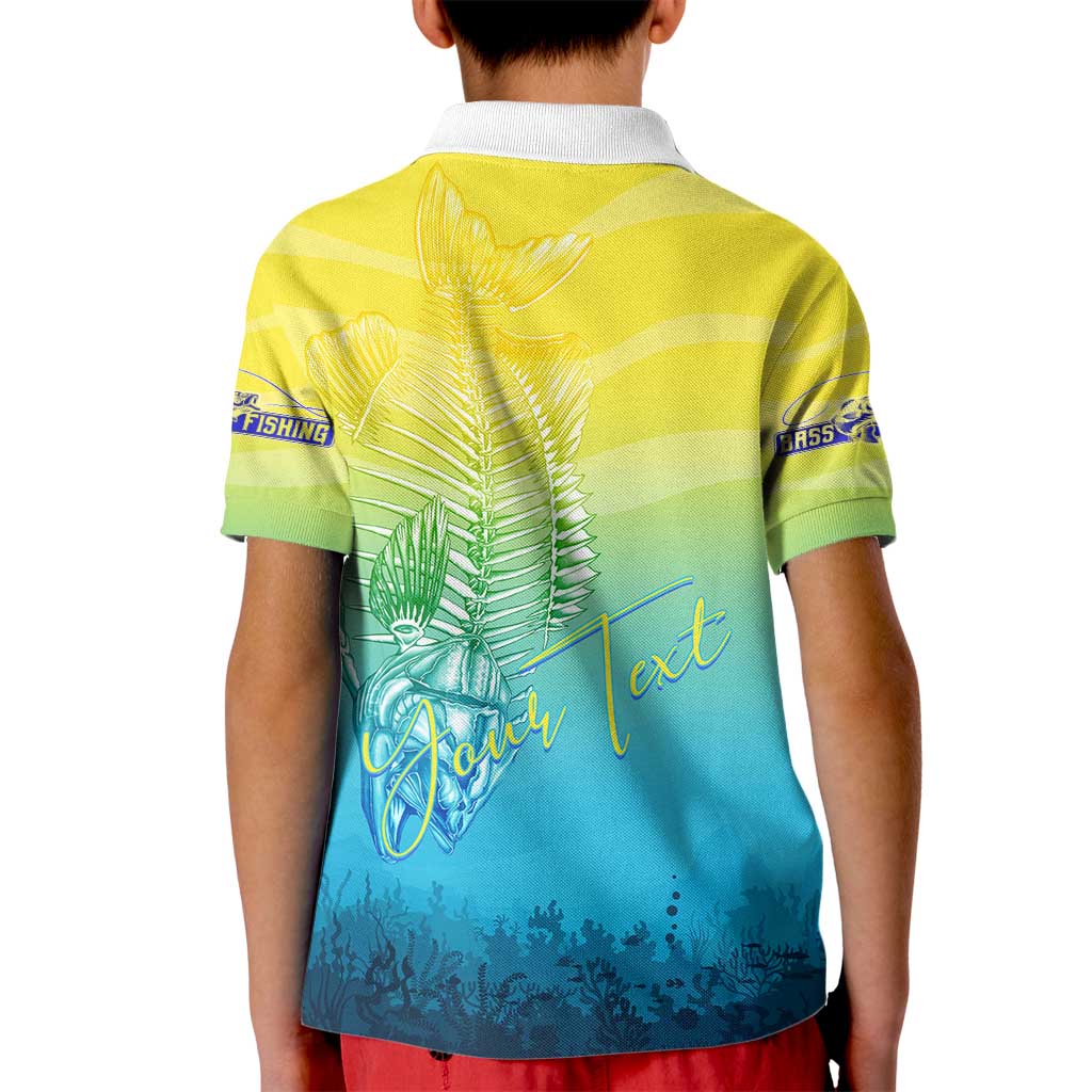 Personalized Fishing Bone Summer Bass Kid Polo Shirt Fishbone Ocean - Wonder Print Shop