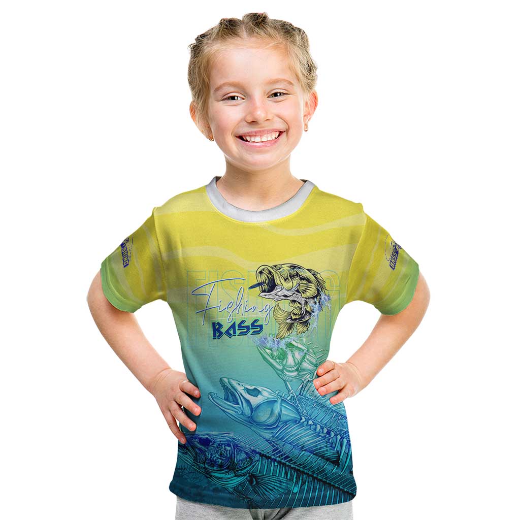 Personalized Fishing Bone Summer Bass Kid T Shirt Fishbone Ocean - Wonder Print Shop