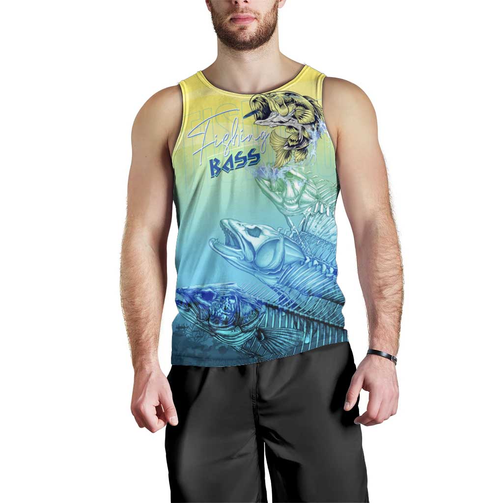Personalized Fishing Bone Summer Bass Men Tank Top Fishbone Ocean - Wonder Print Shop