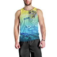 Personalized Fishing Bone Summer Bass Men Tank Top Fishbone Ocean - Wonder Print Shop