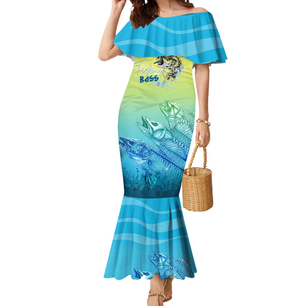 Personalized Fishing Bone Summer Bass Mermaid Dress Fishbone Ocean - Wonder Print Shop