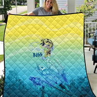 Fishing Bone Summer Bass Quilt Fishbone Ocean - Wonder Print Shop