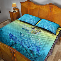 Fishing Bone Summer Bass Quilt Bed Set Fishbone Ocean - Wonder Print Shop
