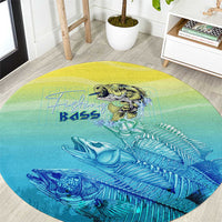 Fishing Bone Summer Bass Round Carpet Fishbone Ocean