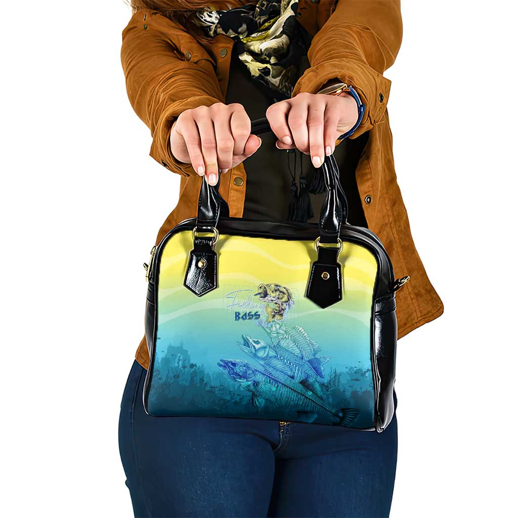 Fishing Bone Summer Bass Shoulder Handbag Fishbone Ocean