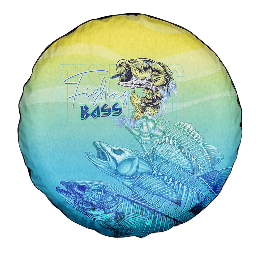 Fishing Bone Summer Bass Spare Tire Cover Fishbone Ocean - Wonder Print Shop