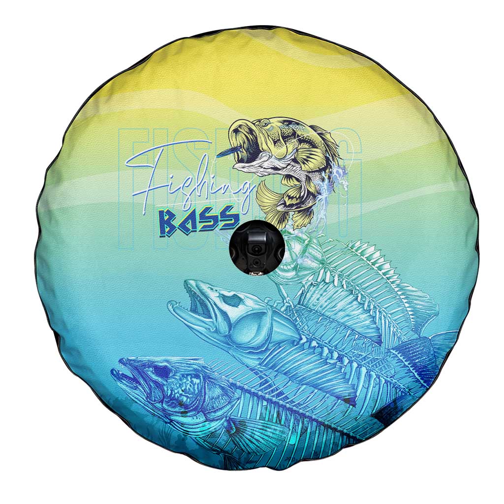 Fishing Bone Summer Bass Spare Tire Cover Fishbone Ocean - Wonder Print Shop