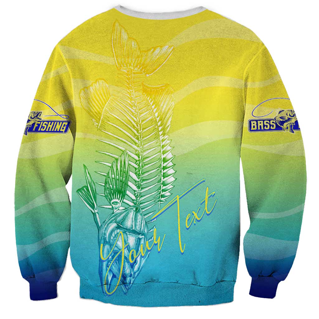 Personalized Fishing Bone Summer Bass Sweatshirt Fishbone Ocean - Wonder Print Shop