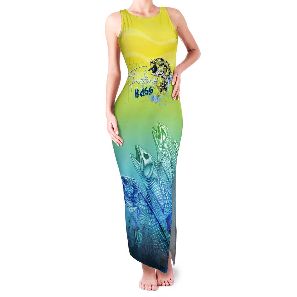 Personalized Fishing Bone Summer Bass Tank Maxi Dress Fishbone Ocean - Wonder Print Shop