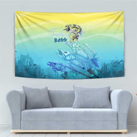 Fishing Bone Summer Bass Tapestry Fishbone Ocean - Wonder Print Shop
