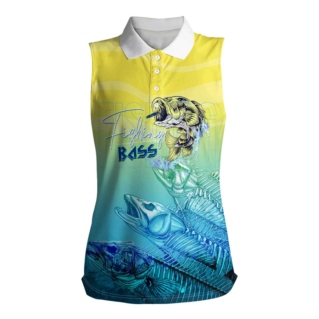 Personalized Fishing Bone Summer Bass Women Sleeveless Polo Shirt Fishbone Ocean - Wonder Print Shop