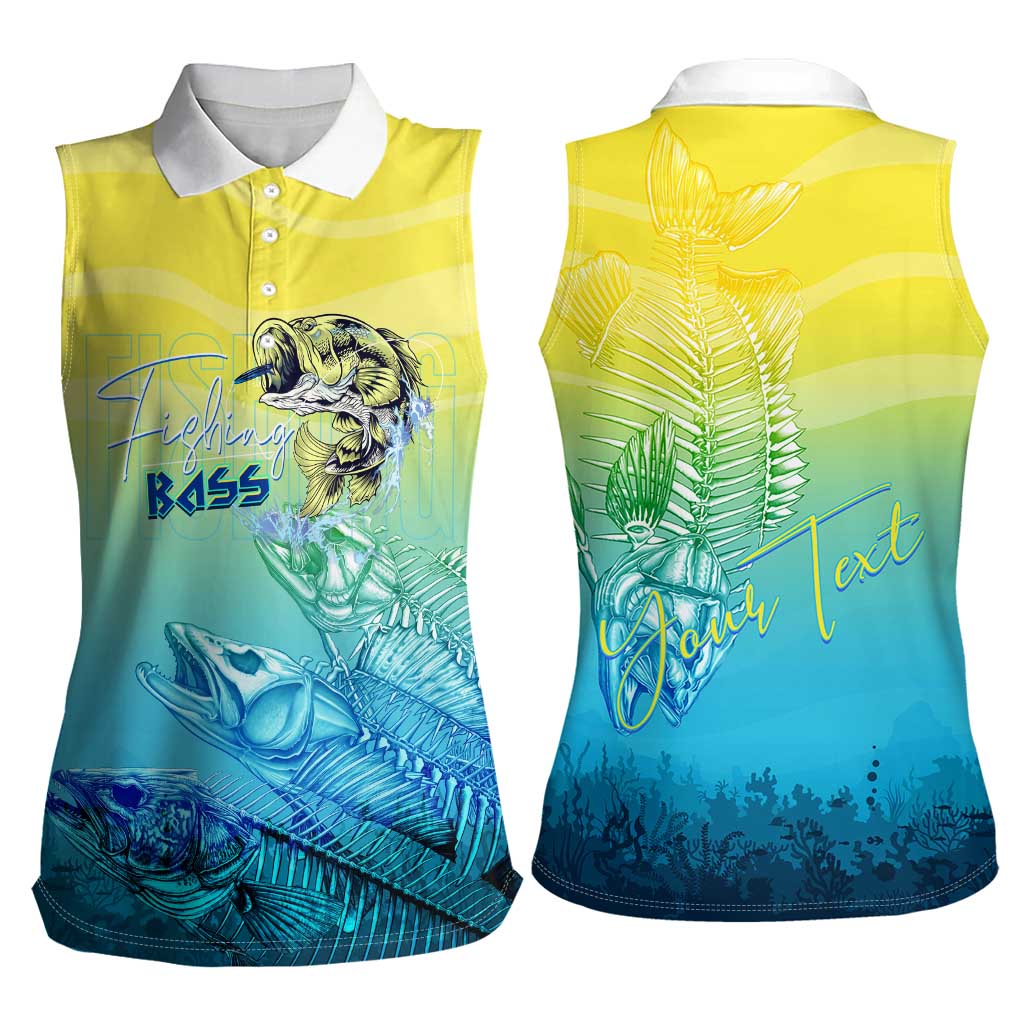 Personalized Fishing Bone Summer Bass Women Sleeveless Polo Shirt Fishbone Ocean - Wonder Print Shop