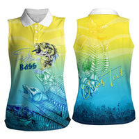 Personalized Fishing Bone Summer Bass Women Sleeveless Polo Shirt Fishbone Ocean - Wonder Print Shop