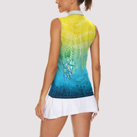 Personalized Fishing Bone Summer Bass Women Sleeveless Polo Shirt Fishbone Ocean - Wonder Print Shop