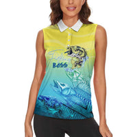 Personalized Fishing Bone Summer Bass Women Sleeveless Polo Shirt Fishbone Ocean - Wonder Print Shop